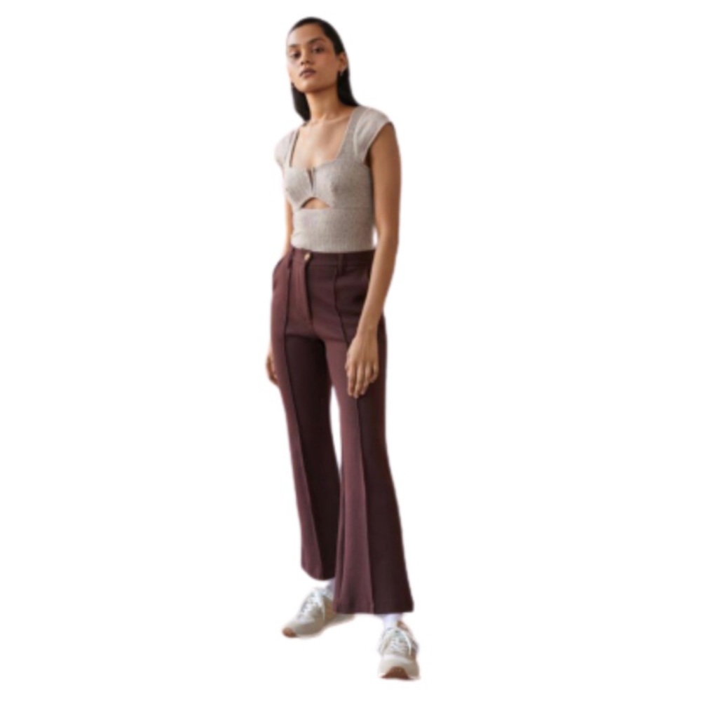 Urban Outfitters Isobella Chocolate Brown High Waisted Flare Pant Small